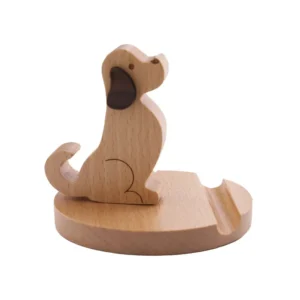 Wooden Puppy Phone Stand
